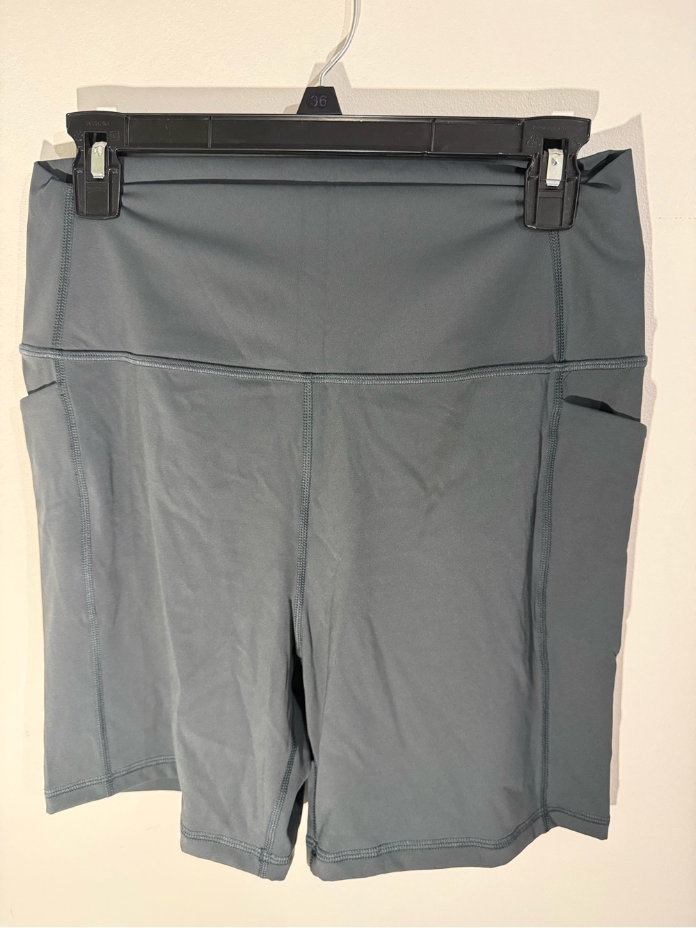 CRZ YOGA High-Rise Athletic Bike Shorts with Side Pockets - Gray
